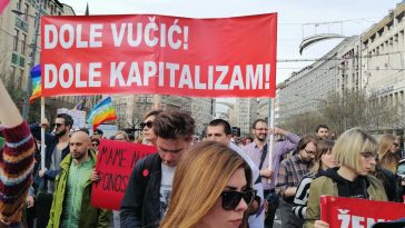 Levi blok na osmomartovskom protestu 2019.